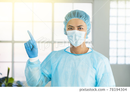 asian male doctor medical mask corner asian male doctor medical mask corner 78194304