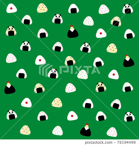 簡單可愛的熊貓飯糰&各種圖案方形飯糰 3號 78194499