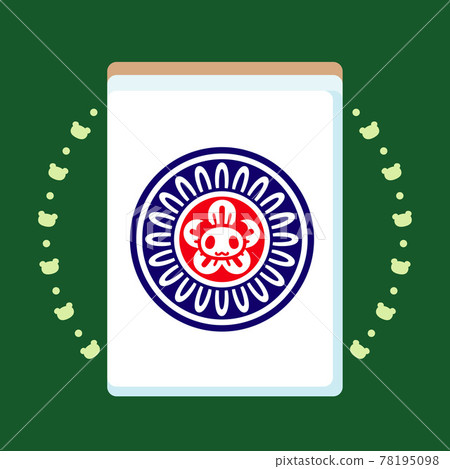 Mahjong tiles with a simple cute panda design E-pin pattern 78195098