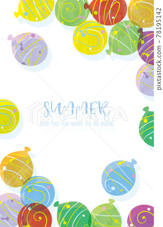 讓人聯想到夏天的水溜溜球插圖的背景材料 78195142