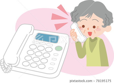 Elderly woman making a phone call_smile 78195175