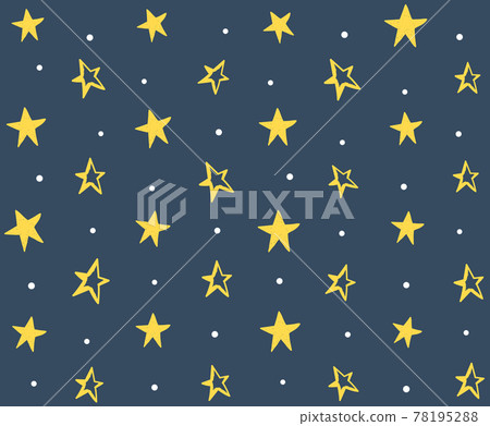 Seamless Pattern with Hand Drawn Stars - Stock Illustration [78195288 ...
