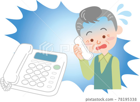 Elderly man who turns pale on the phone 78195338