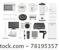 Electrical appliances, home appliances, illustration set 78195357