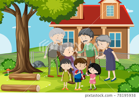 Member of family at home outdoor scene Member of family at home outdoor scene 78195938