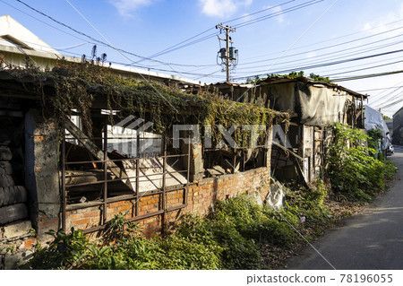 被雜草覆蓋的破舊房舍 78196055