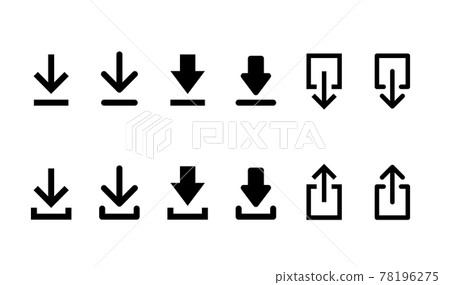 Web icon set download upload 78196275