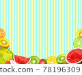 Fresh watercolor fruit vector frame 78196309