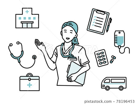 女醫生引導醫療圖標 78196453