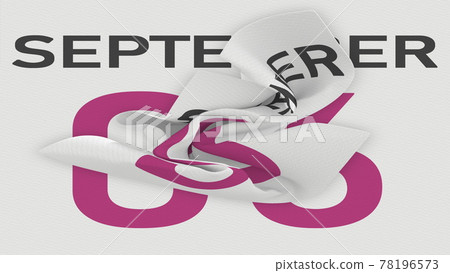 September 6 date after torn page of a paper calendar, 3d rendering 78196573