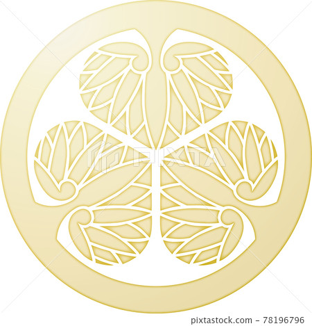 家族徽章 Maru ni 三葉葵 [金色] 78196796