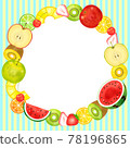 Fresh watercolor fruit vector frame 78196865