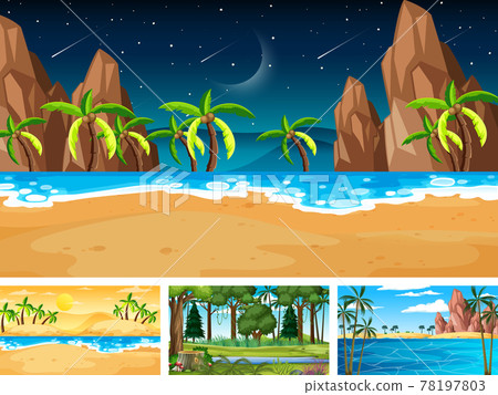 Set of different nature horizontal scenes 78197803