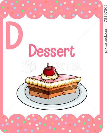 Alphabet flashcard with letter D for Dessert 78197805