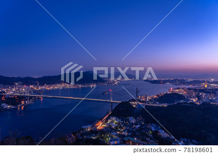 Night view of the Kanmon Strait from Hinoyama Park, Shimonoseki City, Yamaguchi Prefecture Night view of the Kanmon Strait from Hinoyama Park, Shimonoseki City, Yamaguchi Prefecture 78198601