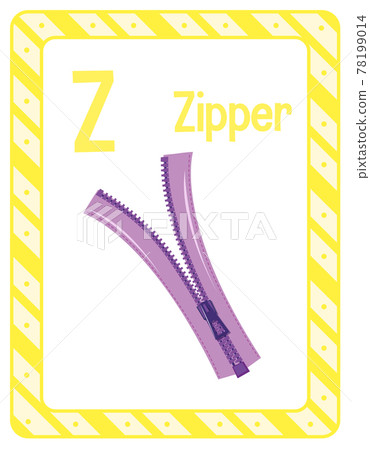 Alphabet flashcard with letter Z for Zipper 78199014