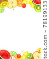 Fresh watercolor fruit vector frame 78199133