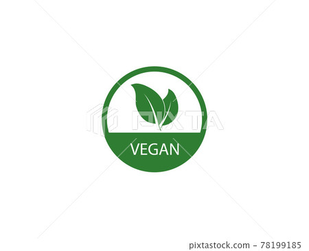 Vegan, leaf, natural icon on white background. Vector illustration. 78199185