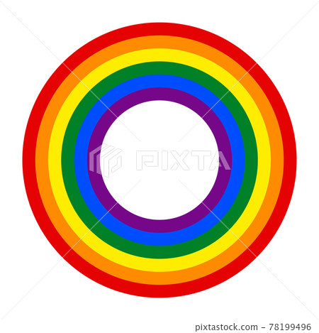 Flag LGBT icon, round frame. Template design, vector illustration. Love wins. LGBT symbol in rainbow colors. Gay pride collection Flag LGBT icon, round frame. Template design, vector illustration. Love wins. LGBT symbol in rainbow colors. Gay pride collection 78199496
