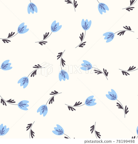 Seamless floral pattern based on traditional folk art ornaments. Colorful flowers on light background. Scandinavian style. Sweden nordic style. Vector illustration. Simple minimalistic pattern Seamless floral pattern based on traditional folk art ornaments. Colorful flowers on light background. Scandinavian style. Sweden nordic style. Vector illustration. Simple minimalistic pattern 78199498