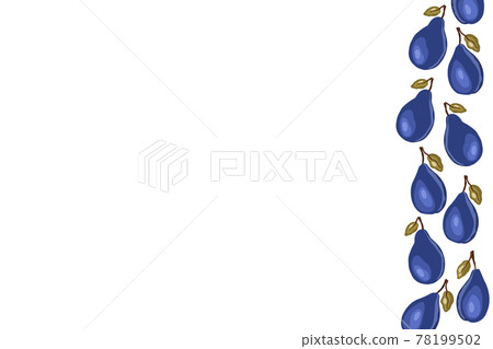 Plum icons isolated an empty table. Frame with natural delicious fresh ripe tasty fruit. Template vector illustration for packaging, banner, card and other design. Food concept. Copy space Plum icons isolated an empty table. Frame with natural delicious fresh ripe tasty fruit. Template vector illustration for packaging, banner, card and other design. Food concept. Copy space 78199502