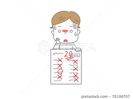 考試考得不好，嚇得滿頭大汗的男生 78199707