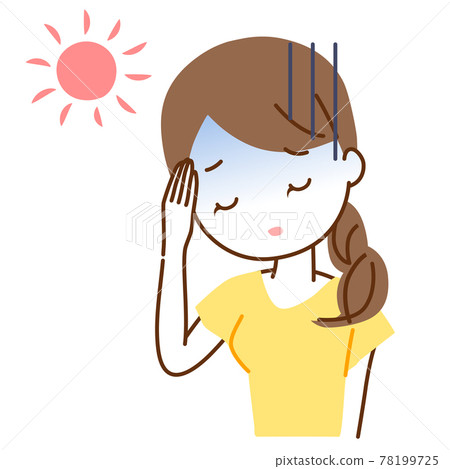 A Woman With Heatstroke - Stock Illustration [78199725] - PIXTA