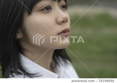 High school girl in the river 78199888