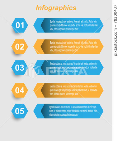 Infographic design template with paper tags. 78200437