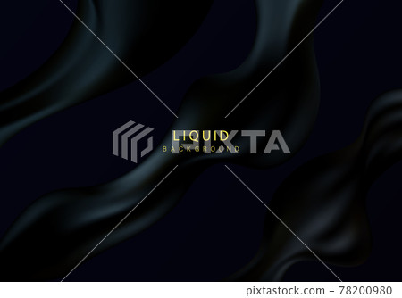 Luxurious wavy abstraction. Trendy background with wavy black material. 78200980