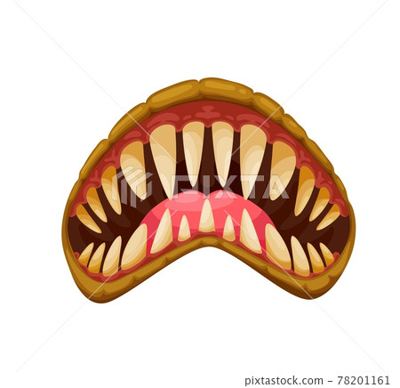 Monster jaws, evil monster mouth with fangs teeth Monster jaws, evil monster mouth with fangs teeth 78201161