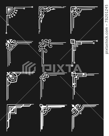 Art deco vintage border corners, dividers Art deco vintage border corners, dividers 78201245