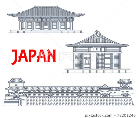 Japan landmarks, Japanese temples architecture 78201246