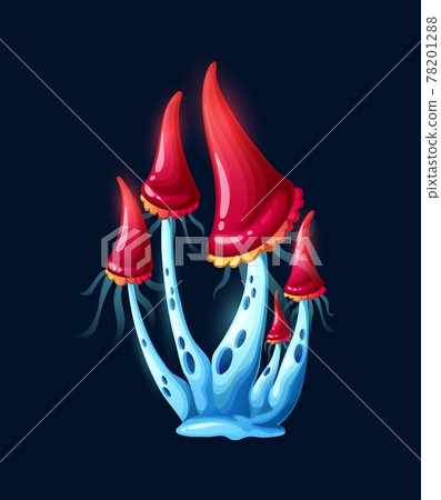 Fantasy Magic Red Mushrooms Fairy Tale Amanita Stock Illustration 7012