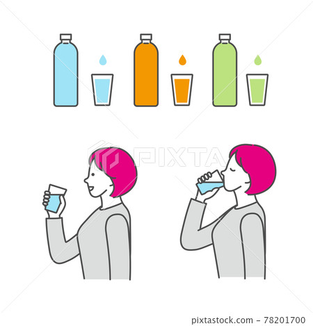 A woman drinking water 78201700