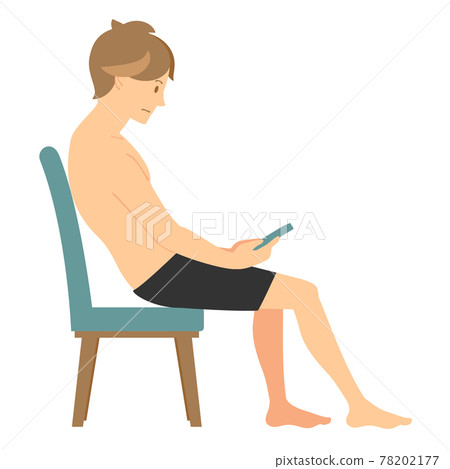 A man looking at a smartphone in a bad way 78202177