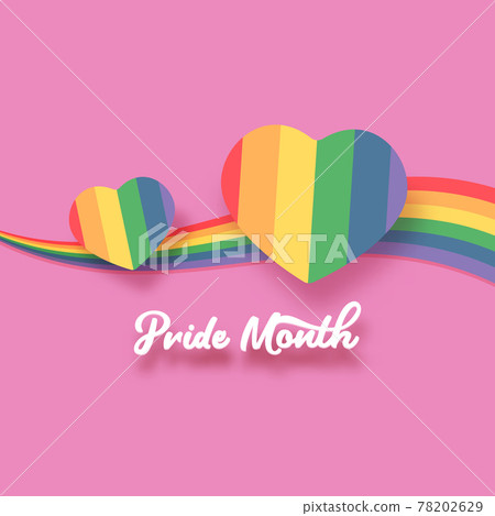 Happy pride month banner with heart and pride... - Stock Illustration ...