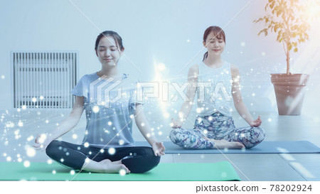 Women doing yoga mindfulness Women doing yoga mindfulness 78202924