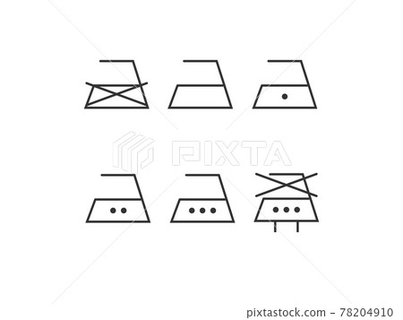 Laundry symbols, ironing icons. Vector illustration, flat design. 78204910