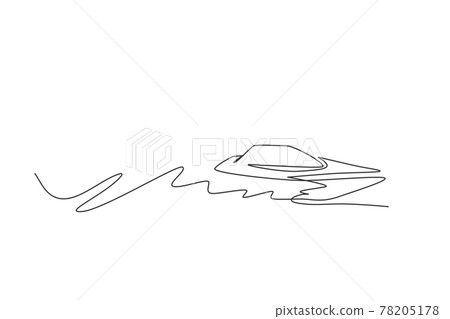 Modern line art speed boat illustration design Stock Vector Image