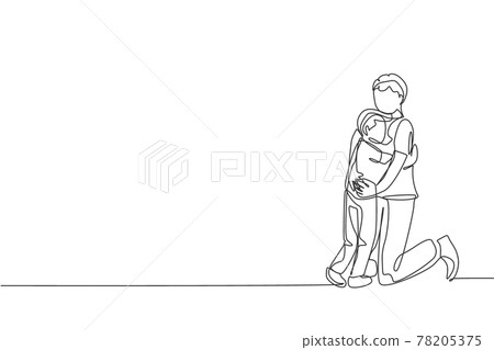 Continuous one line drawing Happy father teaches her daughter studying.  Raising teens concept. Single line draw design vector graphic illustration.  17550871 Vector Art at Vecteezy