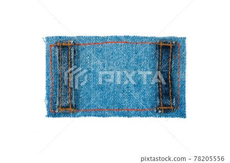 Denim tag with two jeans straps. Isolated Denim tag with two jeans straps. Isolated 78205556