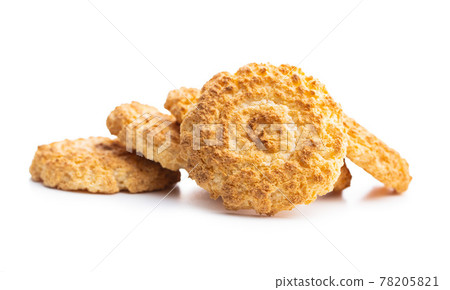 Sweet coconut cookies. Tasty biscuits with coconut flavor. Sweet coconut cookies. Tasty biscuits with coconut flavor. 78205821