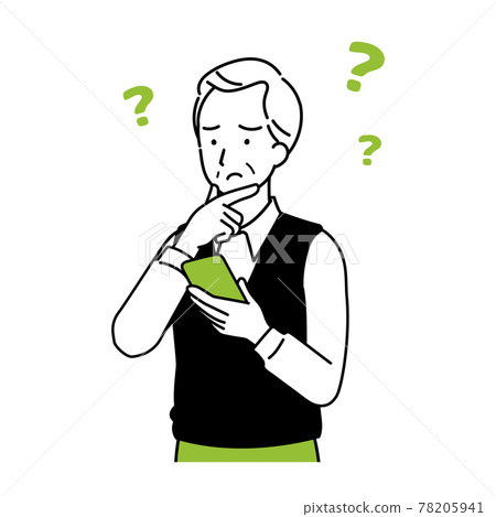 老人困惑於操作智能手機 78205941