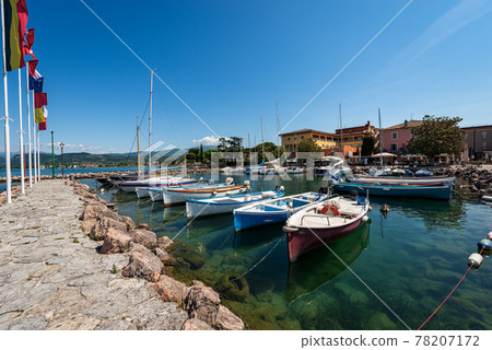 Small Port of Cisano di Bardolino on Lake Garda - Lago di Garda Veneto Italy 78207172