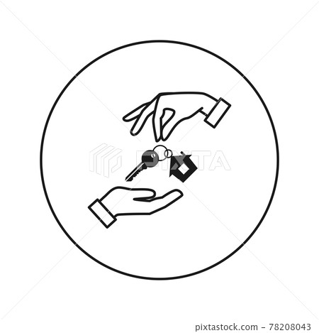 Handing over the keys of the house from hand to hand. Handing over the keys of the house from hand to hand. 78208043