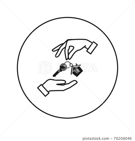 Handing over the keys of the house from hand to hand. Handing over the keys of the house from hand to hand. 78208046