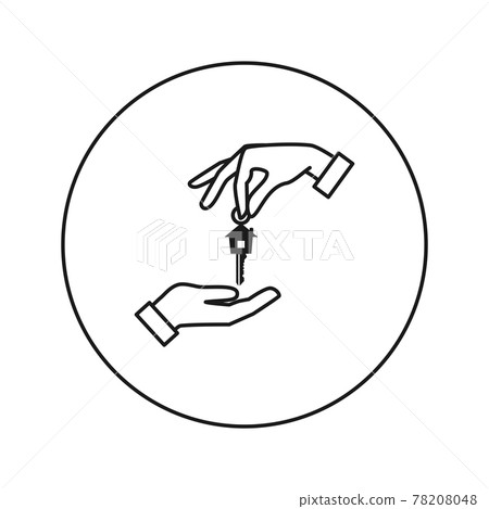 Handing over the keys of the house from hand to hand. Handing over the keys of the house from hand to hand. 78208048