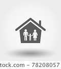 Family icon. Silhouette. Vector illustration. Flat design style. 78208057