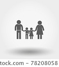 Family icon. Silhouette. Vector illustration. Flat design style. 78208058